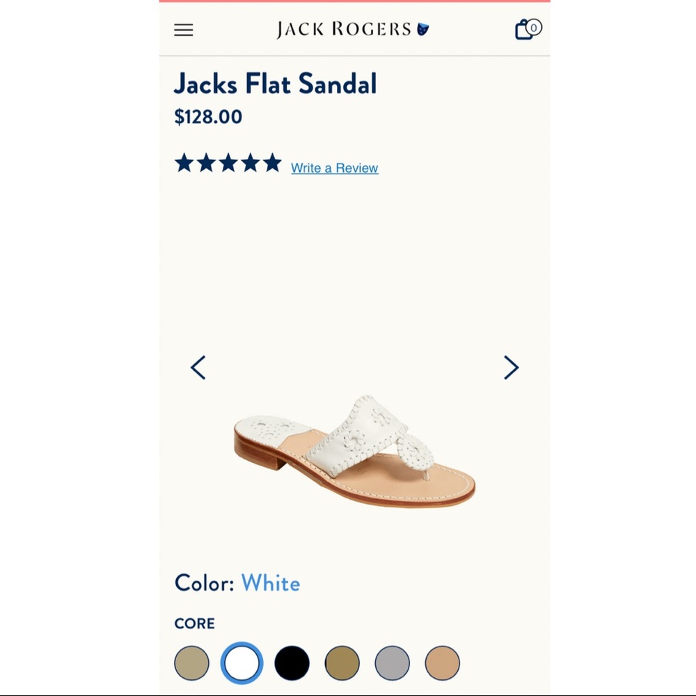 Jack Rogers “Jacks Flat Sandal” White Size 10M - Picture 5 of 5